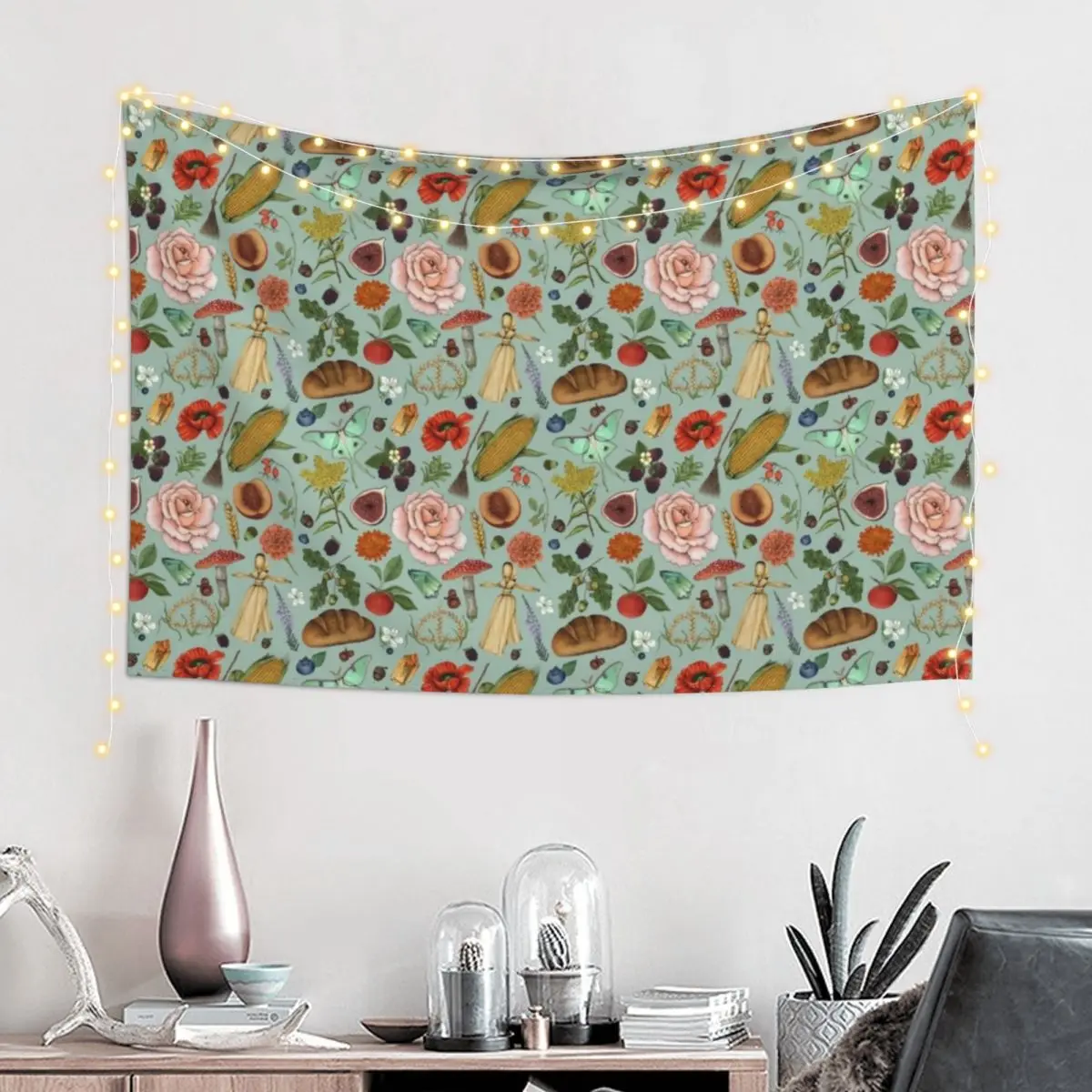 Lughnasadh Pattern-эвкалиптовый гобелен декор для спальни эстетические украшения