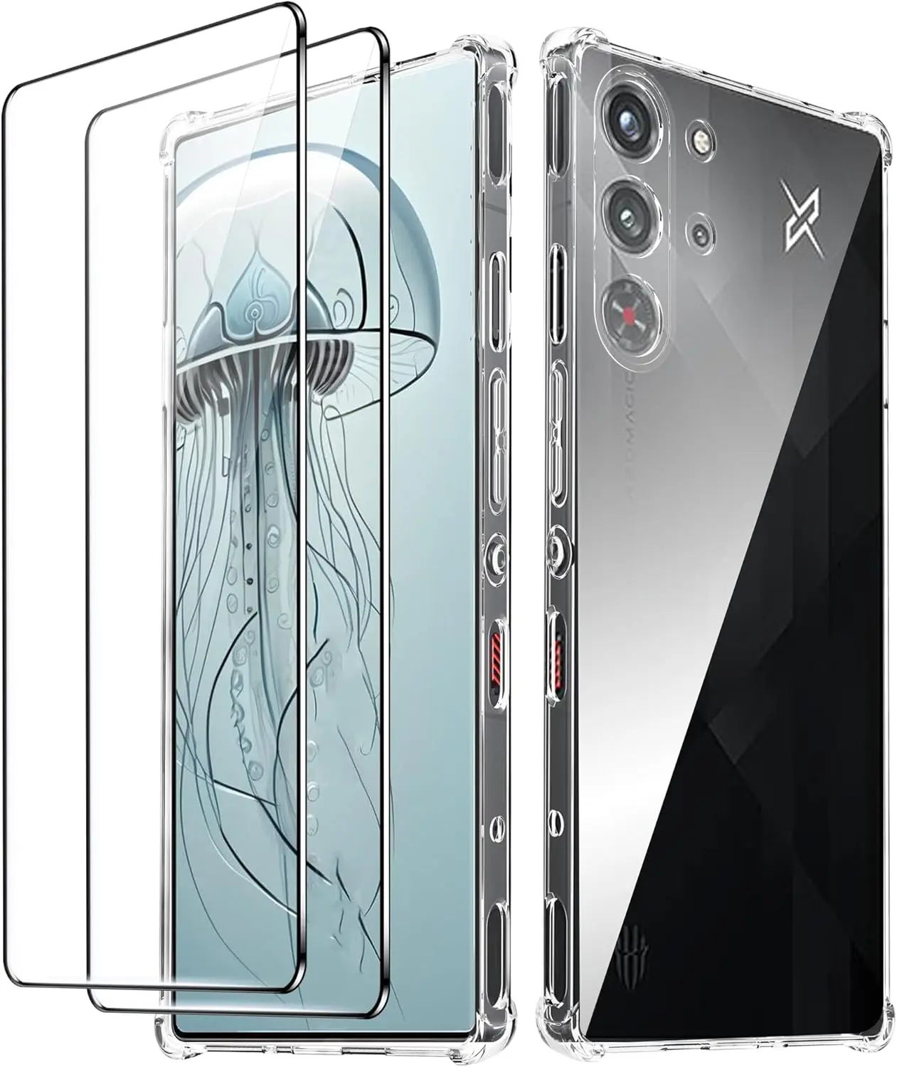 2 шт. закаленное стекло для ZTE Nubia Red Magic 10 Pro с усиленными углами противоударный