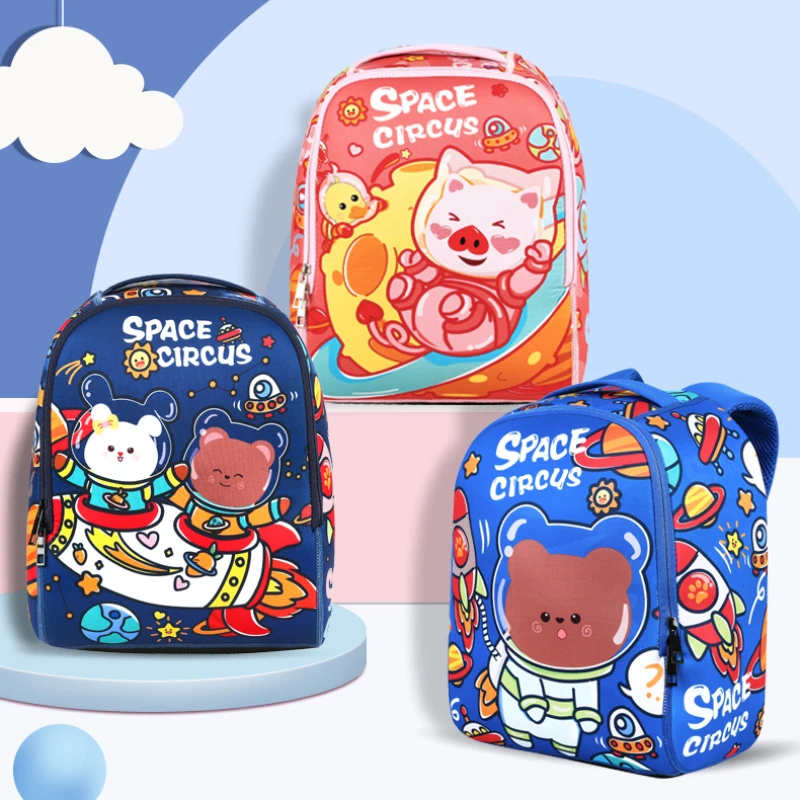 

New Children Animal Cartoon School Bags In Kindergarten Breathable Girls Boys Student Lovely Bear Backpacks All-match Mochila
