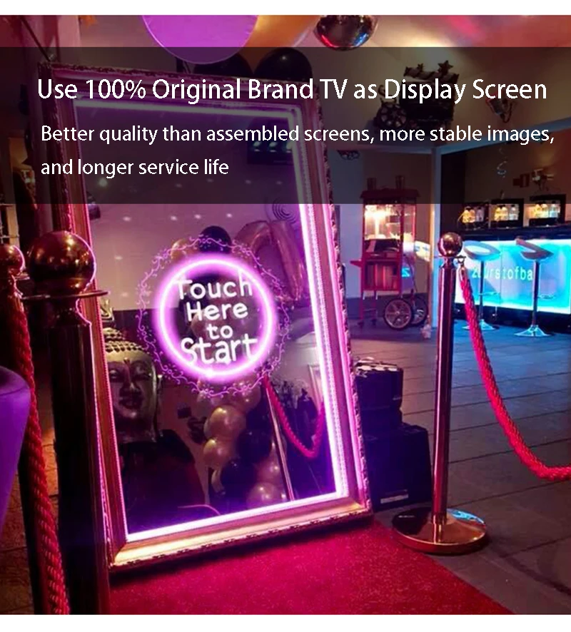 Фотобудка с цифровым сенсорным экраном Magic Mirror (зеркало для селфи) с камерой и принтером, со склада в США (art.: 3920d9953a5df) - 3920d9953a5df