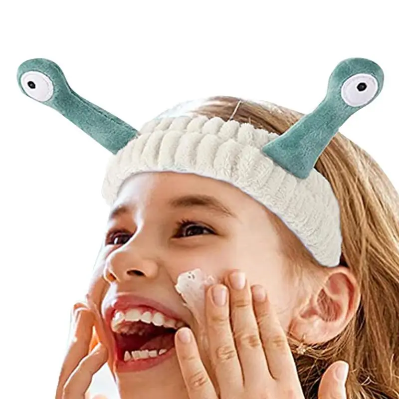 

Plush Snail Eyeband Wash Face Bow Hairbands For Women Girls Headbands Elastic Headwear Bands Turban Hair Accessories