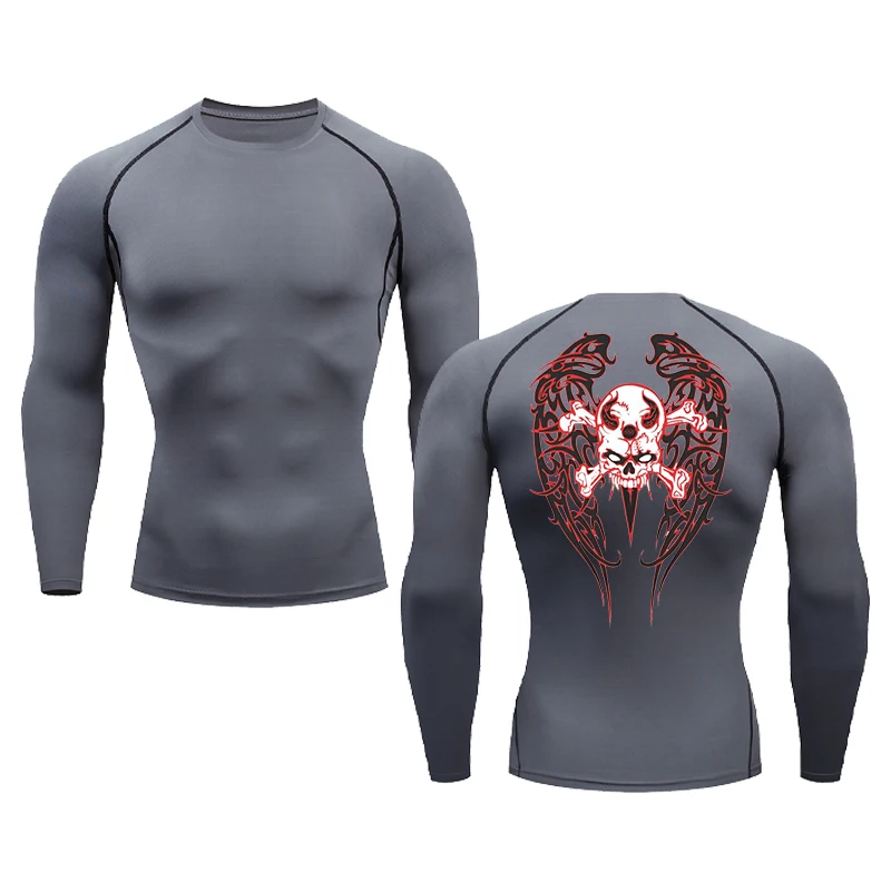 Мужская футболка с длинным рукавом и принтом черепа