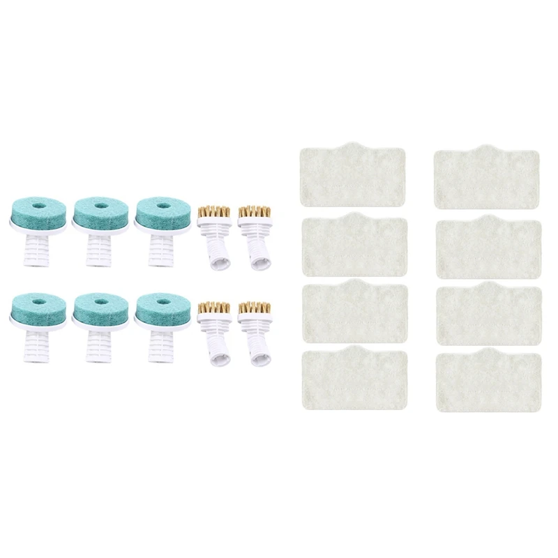 

8X Mop For Deerma Steam Mop Cleaner ZQ610 ZQ600 Steam Mopping Wiper & 2Set Brush Head Attachment Mold Dust Removal Heads