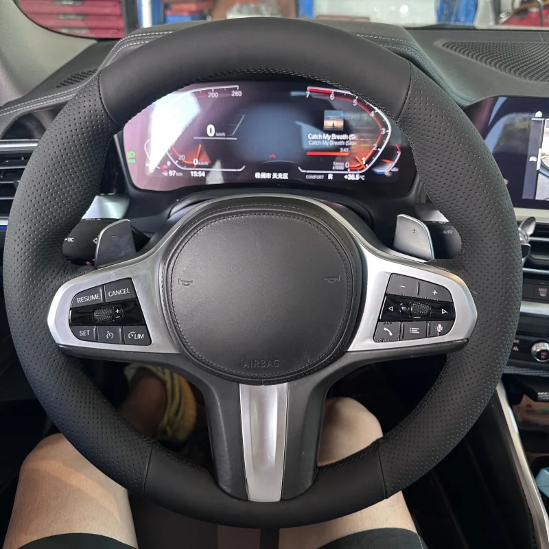 Чехол на руль автомобиля из натуральной кожи с оплеткой для BMW M Sport G30 G31 G32 G20 G21 G14 G15