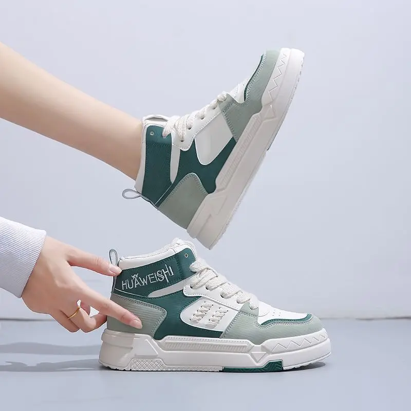 SHANPA High-top Womens 2022 Autumn and Winter Shoes Thick-soled Sneakers Casual All-match Korean Fashion Shoes Zapatillas Mujer