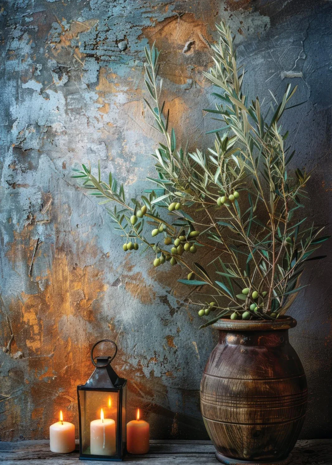 

Архитектурная печать на холсте "Итальянские ветви и листья оливкового дерева"