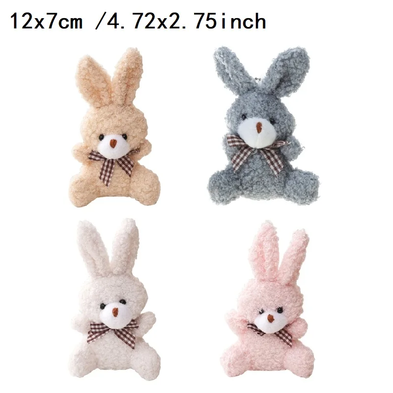 

4 styles 12cm Mini Rabbit Cute Plush Bunny Doll Keychain Ornament Women Handbag Decorations School Student Backpack Plush