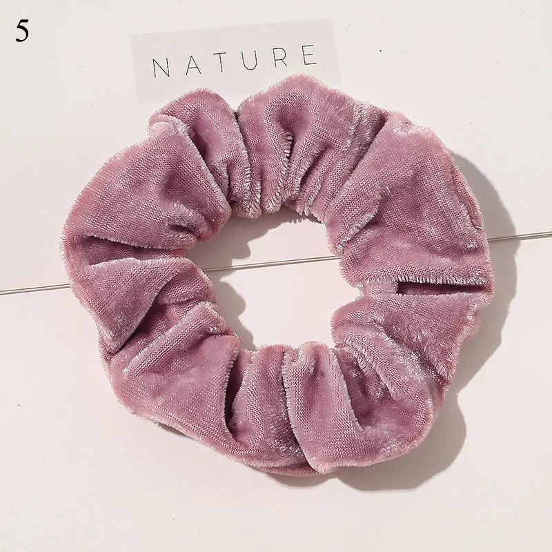 

1PC Vintage Velvet Hair Scrunchie Soft Velvet Elastic Ponytail Holder Hair Ties Elastic Hair Bands Women Fashion Headwear Red