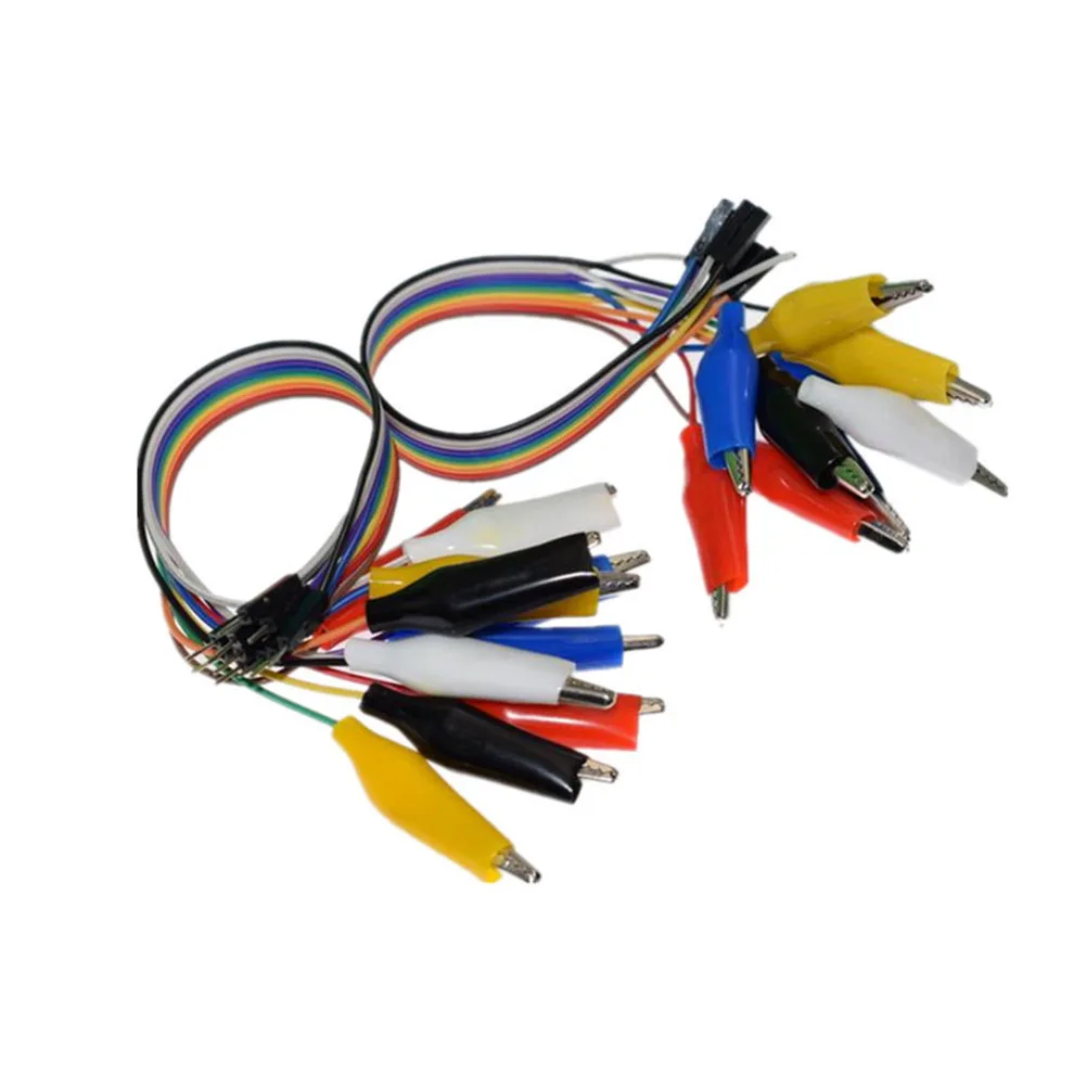 

30cm 10pin Double-end Alligator Clips jump Wire Male Female Crocodile Clip Test Lead Jumper Wire Line Cable DIY Connection
