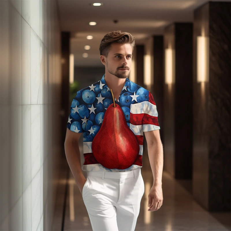 

Summer Sports Casual Men's Short-sleeved Shirt Fashion All-match 3D Printing Shirt Popular Comfortable Shirt Street Loose Shirt