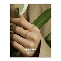 natural baroque pearl ring female french fashion versatile white rice bead simple ring new product