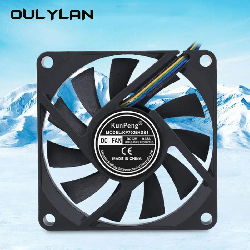 Тихие Охлаждающие вентиляторы Oulylan 70 мм, 7 см/70x70x25 мм, постоянный ток 5 В, 12 В, 24 В, 4500 об/мин, бесшумный вентилятор для ПК, Стандартный источник питания