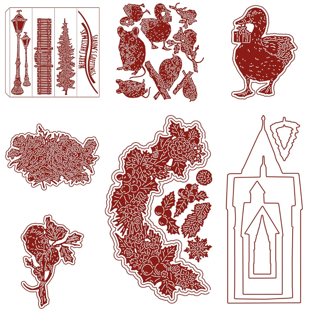 2024 Новый сентябрь деревня Рождественский полумесяц штамп набор сделай сам