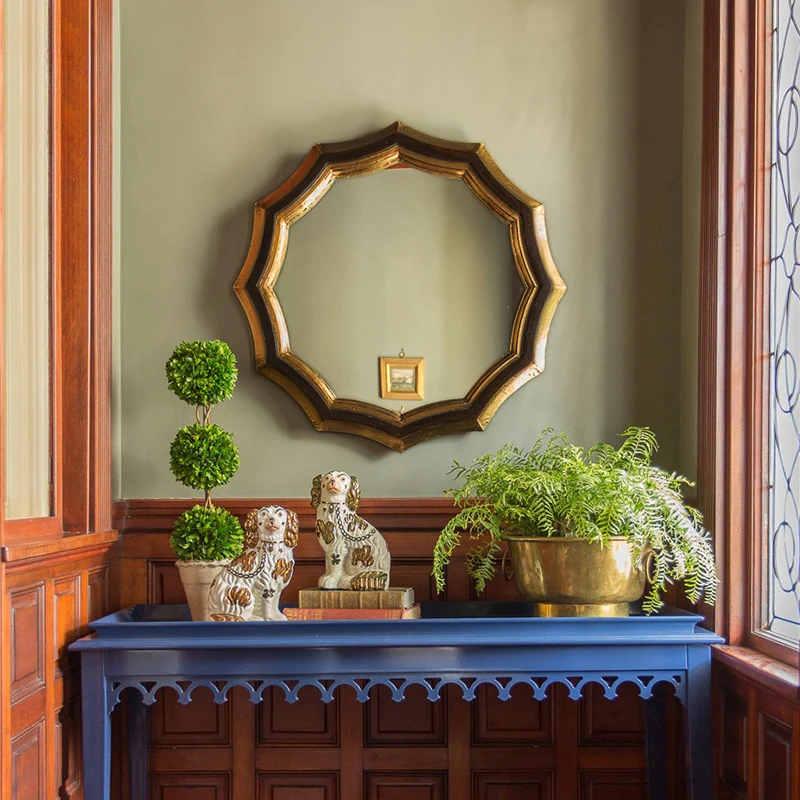 

Wall Art Decorative Mirrors Room Vintage Salon Antique Entrance Frame Mirrors Retro Office Wooden Espejo Pared Home Decorations