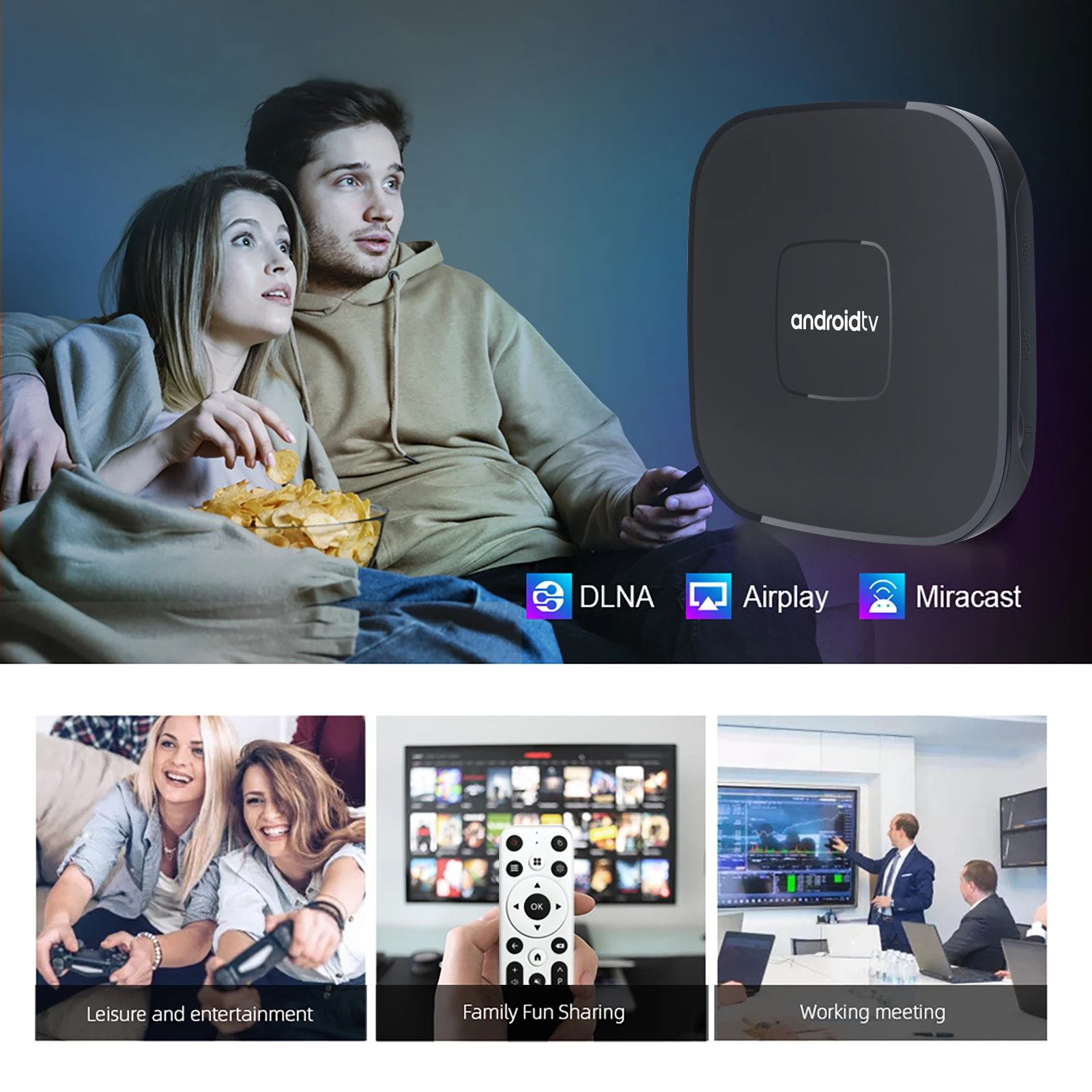 Фото Q96 A1 ТВ-приставка Android 14, Allwinner H313, поддержка HD 4K H.265 WiFi 4G Smart TV Box, 3D-медиаплеер, телеприставка, IPTV №2