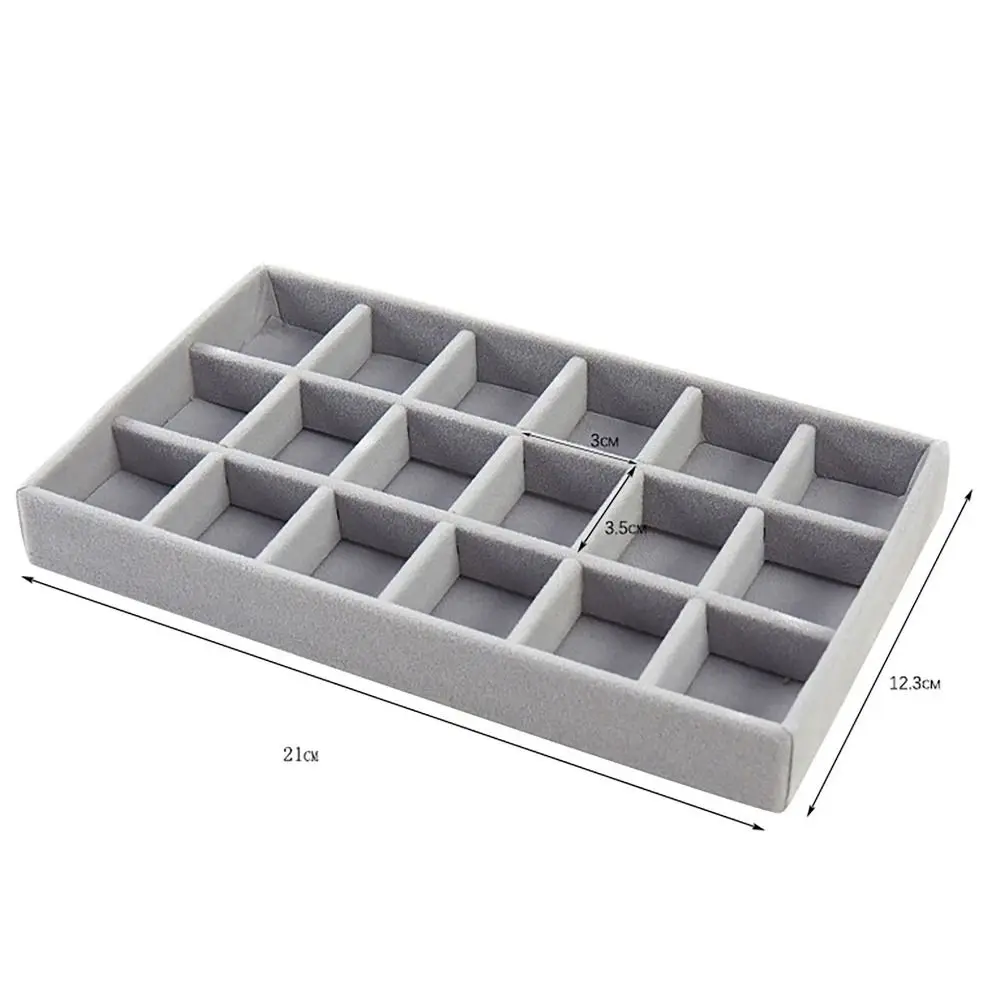 Штабелируемый Лоток для ювелирных изделий, портативная Вельветовая витрина, держатель для ювелирных изделий, коробка для хранения колец, демонстрация ювелирных изделий