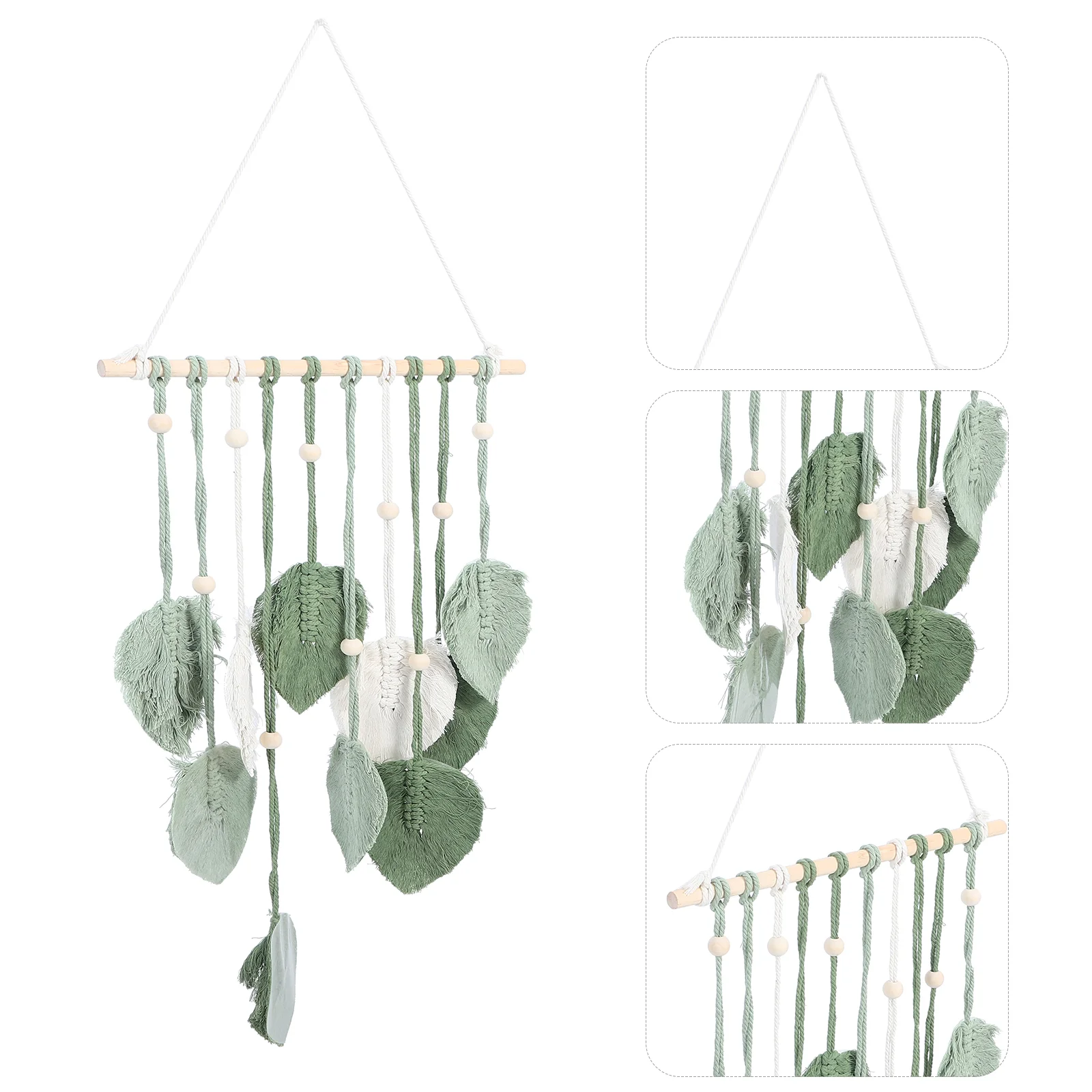 

Tapestry Woven Hanging Leaf Decorative Macrame Wall Decoration Ornament Hand Home