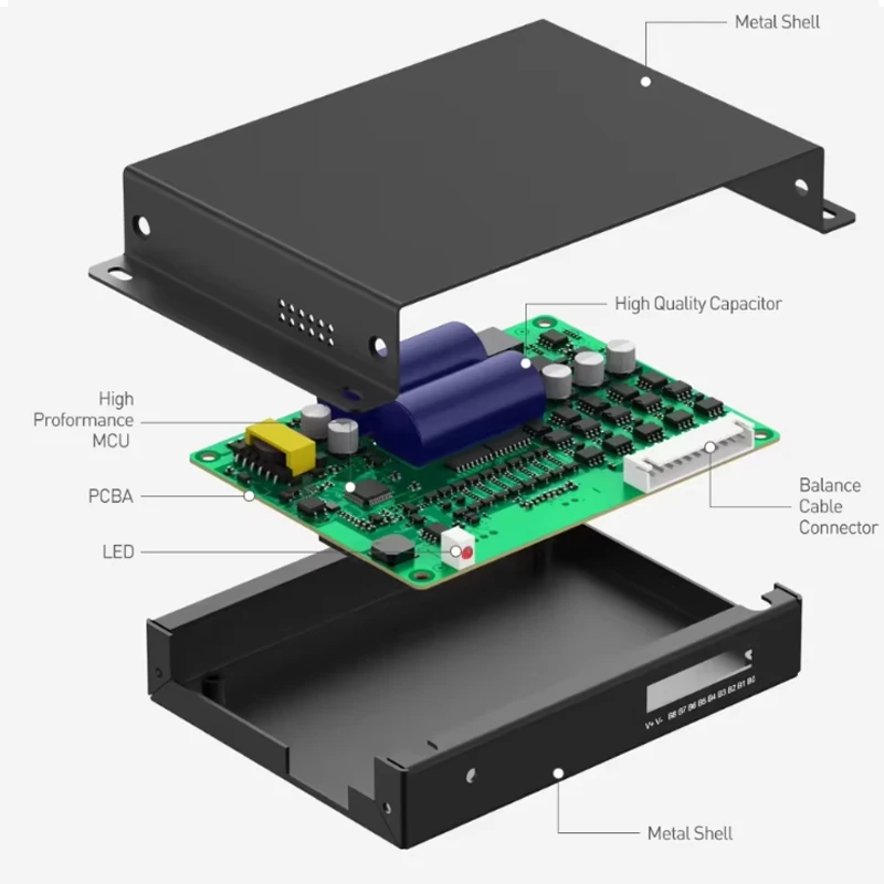 Фото Умный активный балансир JK 8S-24S 25В-100В с Bluetooth для Li-ion/LTO аккумуляторов и систем накопления энергии №5