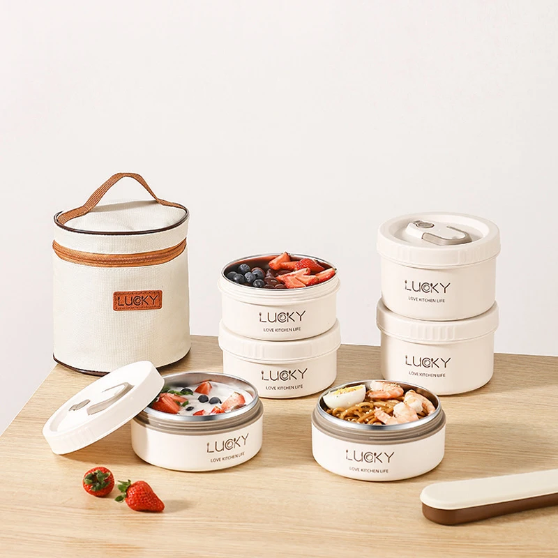 

Stainless Steel Lunch Box Portable Insulated Lunch Container Set Stackable Bento Stainless Steel Lunch Container Tableware