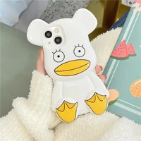 cartoon animal 3d case for iphoen 13 12 11 pro max xr xs x luxury shockproof soft silicone phone cover popular funny kids gift