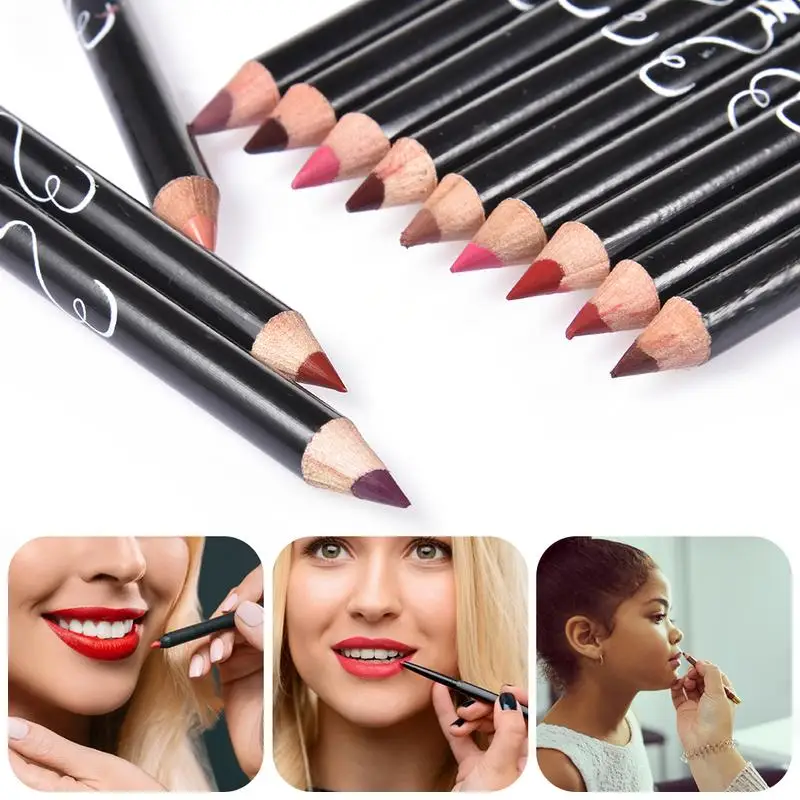 

12 PCS/Set Waterproof Lip Liner Makeup Set Long Lasting Matte Lipsticks Lip Pencil Girls Comestic Tools Lady Charming Lip Liner
