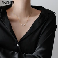 enshir 316l stainless steel smileing eight pearl clavicle necklace new french ladies necklace festive party jewelry gift