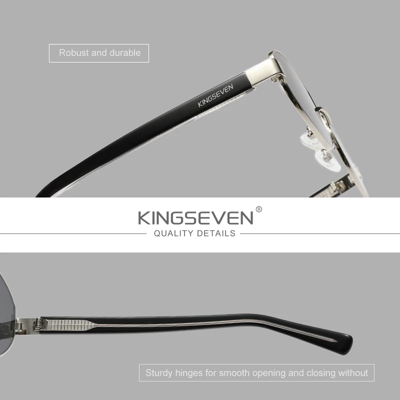 Фото Солнцезащитные очки KINGSEVEN в ретро-стиле для мужчин и женщин, овальные модные солнечные очки с защитой UV400, для вождения, отпуска №4