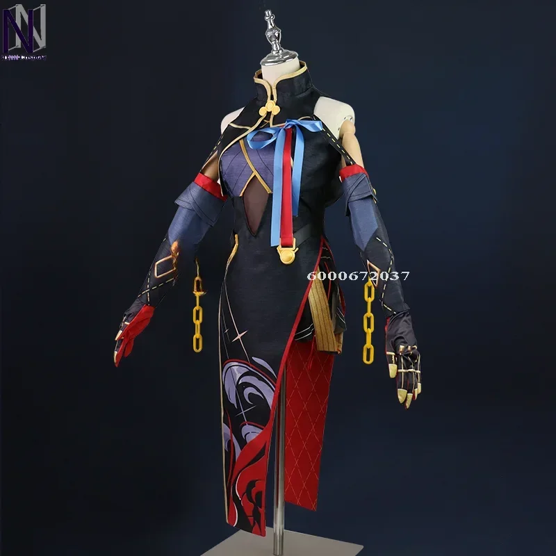 Игра Wuthering Waves Иньлин Косплей Костюм Парик Платье Униформа Серьги Головные Уборы