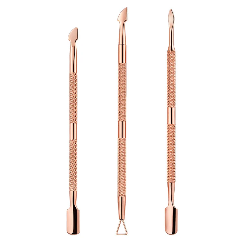 1 Pcs Nail Cuticle Pusher Rose Gold Double-ended Stainless Steel Dead Skin Push Remover Non-Slip Nail Art Cuticle Remover Tool images - 6