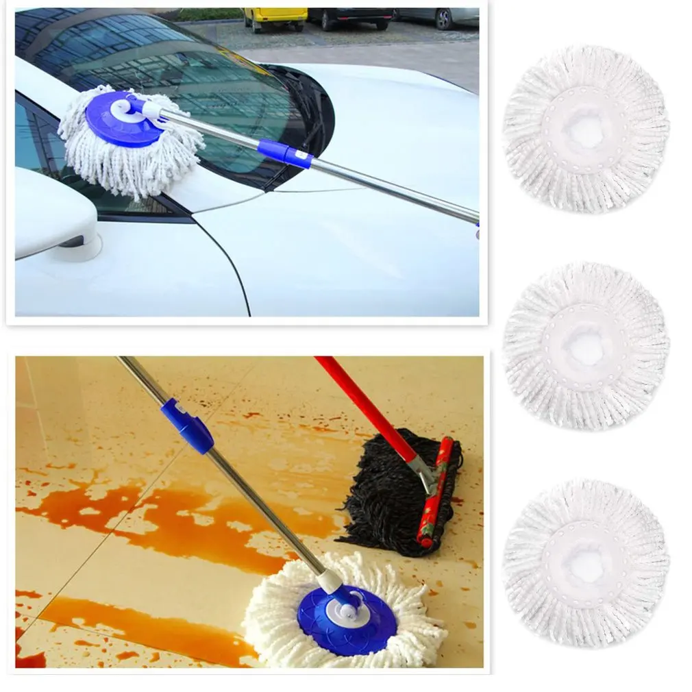 3PCS Spin Mop Heads Standard Size 6"-6.5" Microfiber Replace