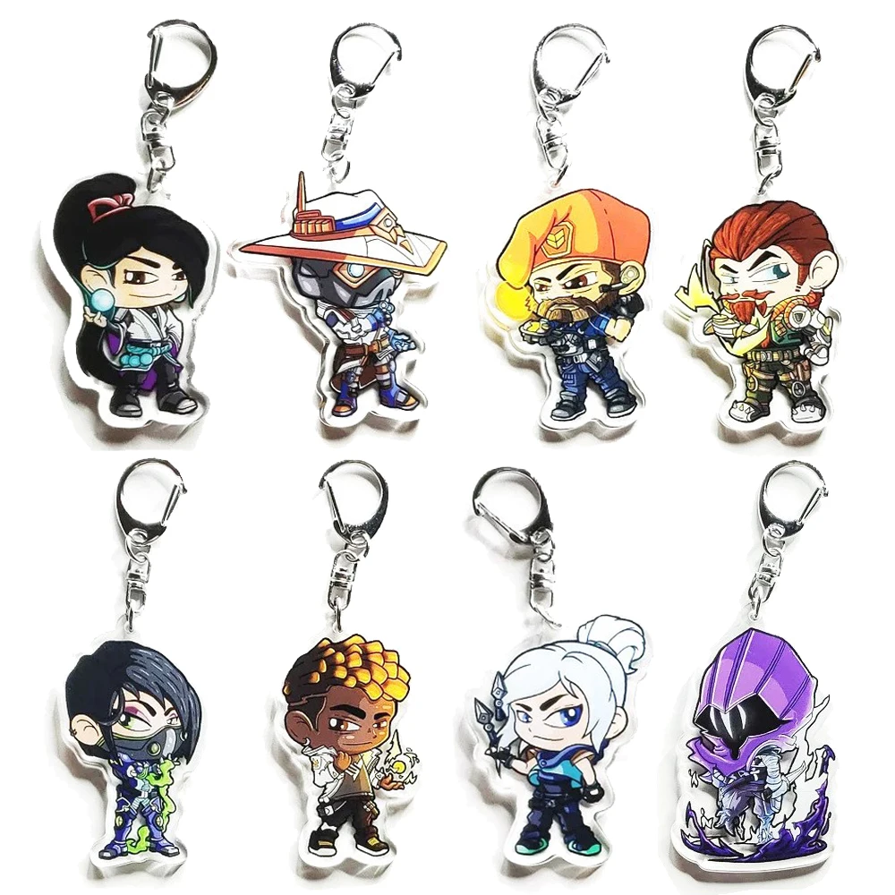 

Game Valorant Acrylic Keychain Figures Cosplay Sage Killjoy Jett Sova Cypher Character Bag Pendant Car Key Chain Fans Gifts