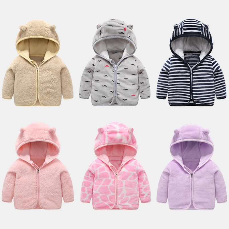 

CROAL CHERIE Children Autumn Fleece Jackets for Boys Cute Ear Warm Kids Boy Outerwear Windbreaker Winter Baby Boy Clothing