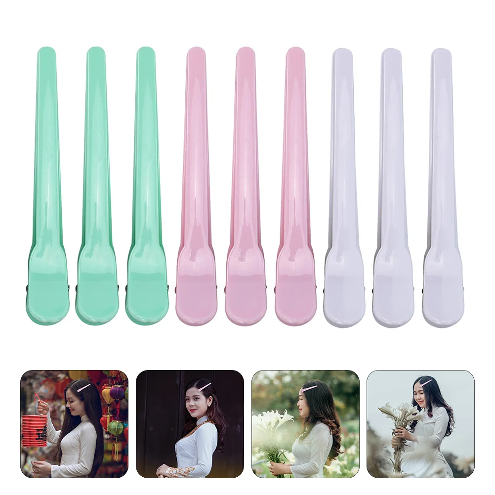 

9pcs Colorful Hairpins Fashion Hair Clips Plastic Headdress for Ladies