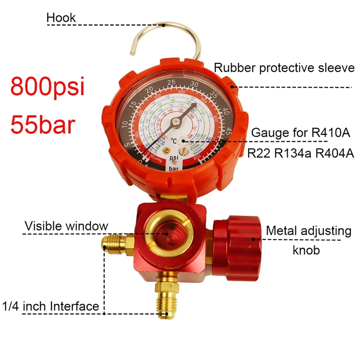 Манометр для кондиционера R410A R22 R134A R404A манометр холодильных веществ клапан с