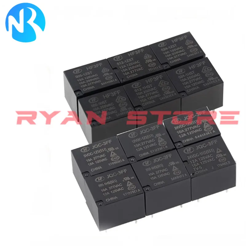 

5 шт. реле HF JQC 3FF 005 009 012 024 1HS 1gst 1ZS 1ZST 4Pin 5Pin JQC 3FF-005-1HS 3ff-012-1достаточно ярко 10A 250 В переменного тока