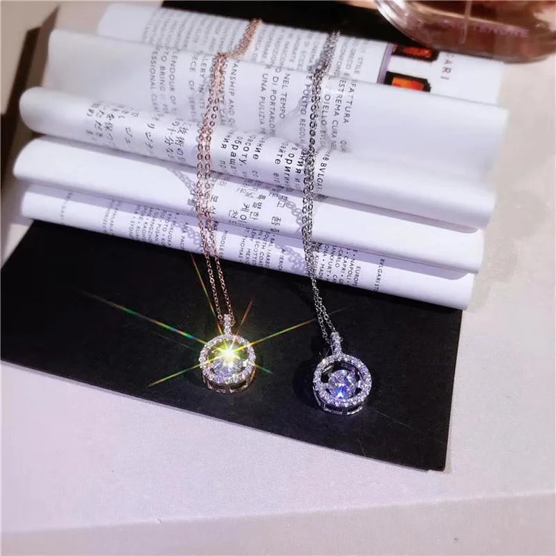 

100% solild 925 Sterling Silver real Diamond Necklace Pendant for Women Collares Mujer Origin Diamond Naszyjnik Pendants Female