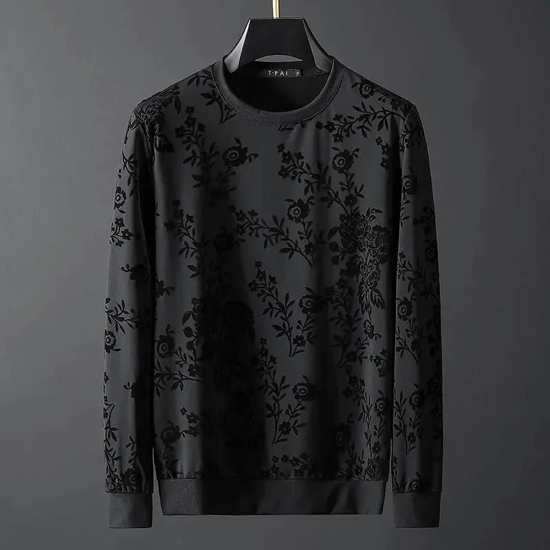 

Europe station high-end fashion jacquard sweater men's 2024 autumn winter new large sports and leisure Pullover top