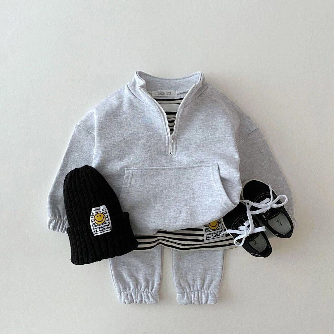 

New Spring Autumn Baby Boys Girls Clothes Children Toddler Fashion Costume Kids Tracksuits Letter Hoodies Jacket Pants 2Pcs Sets