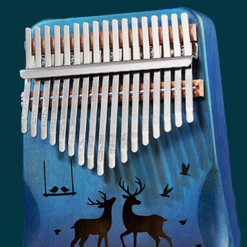 17 клавиш Kalimba Деревянное пианино для большого пальца Гекко музыкальный