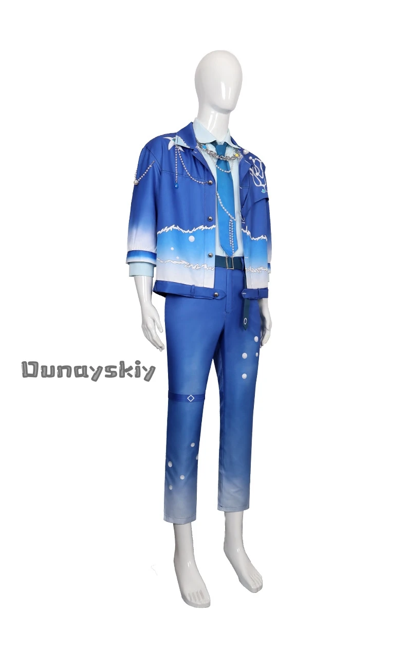 Фото Костюм для косплея Томоэ Хиёри из игры Ensemble Stars, сценическая униформа айдола Deep Into You, синий океанский стиль, для Хэллоуина и вечеринок №4