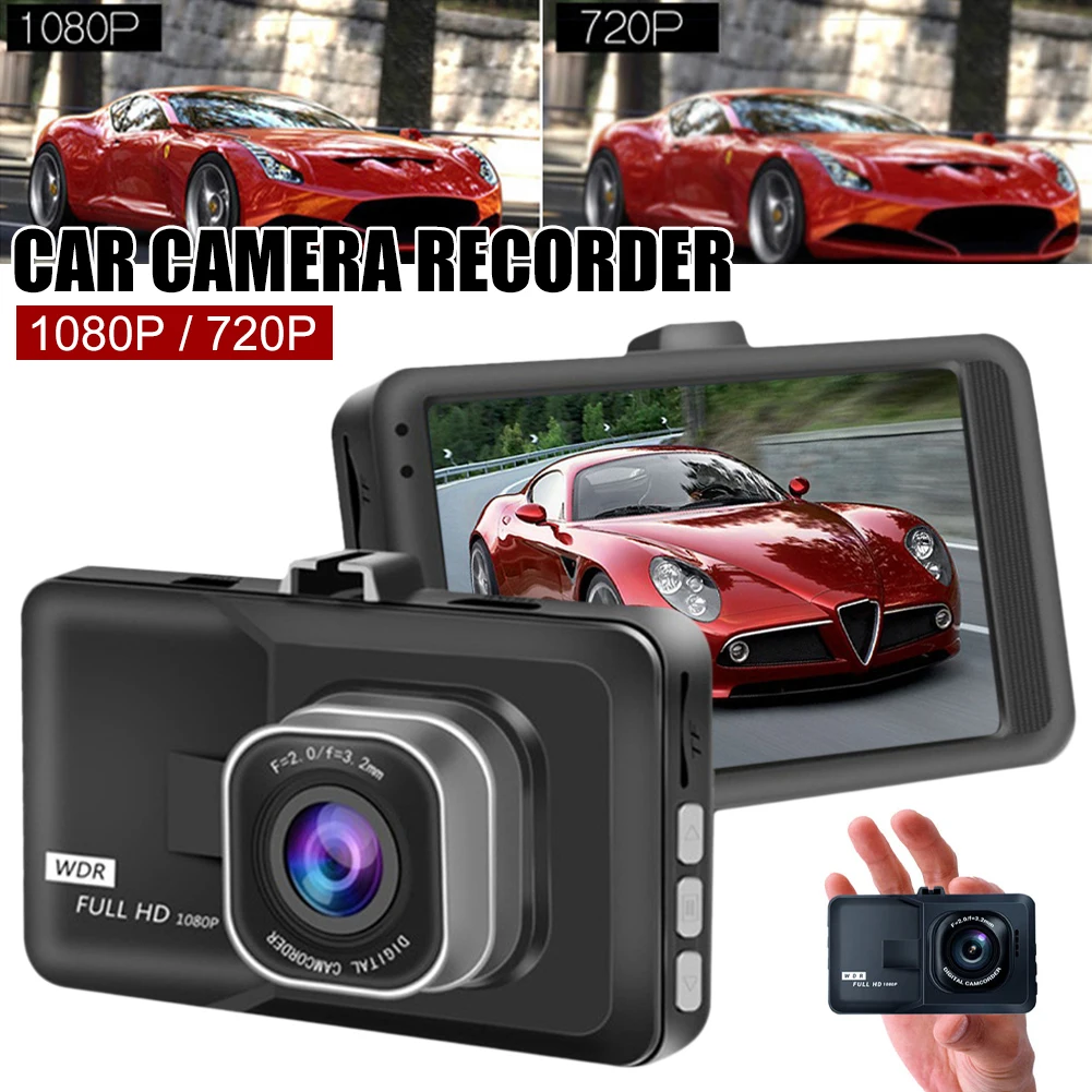 

1080P HD Dash Cam Front Rear Camera Wide Angle Car Camera Recorder 3" IPS Screen Night Vision Loop Recording Driving Camera