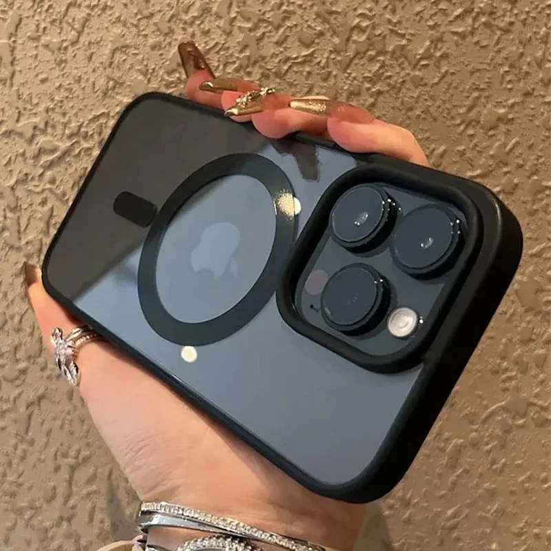 Ударопрочный акриловый Магнитный Прозрачный чехол для телефона iPhone 16 15 14 13 12 11 Pro