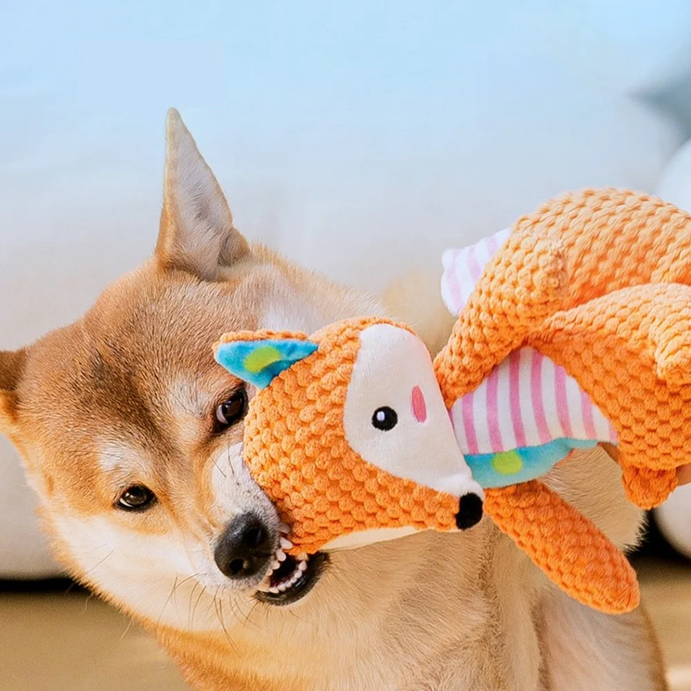 

Pet Toys Cat Dog Puzzle Plush Toy Cute Animals Bite Resistant Interactive Squeaky Pet Dog Teeth Cleaning Chew Toy Pets Supplies