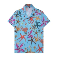 2022 digital printed silk mens shirt beach casual short sleeve shirt brand mens top new fashion