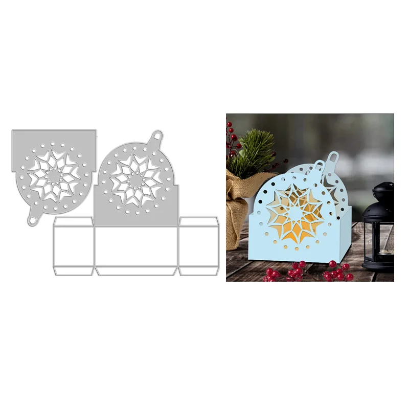 

New 2023 Christmas Lantern Candle Stand Mini 3D Box Metal Cutting Dies for Scrapbooking Paper Making Frame Card Craft Supplies