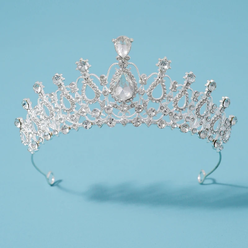 

Очаровательная Серебристая тиара в стиле барокко, полная благородного качества, предназначенная для женской фотолаборатории