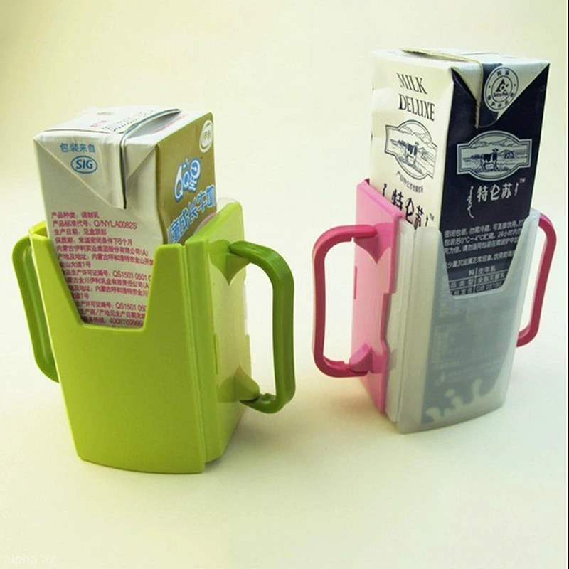 

New 1pc Adjustable Plastic Safy Baby Toddler Kid Juice Milk Box Drinking Bottle Cup Holder Mug 2 Colors