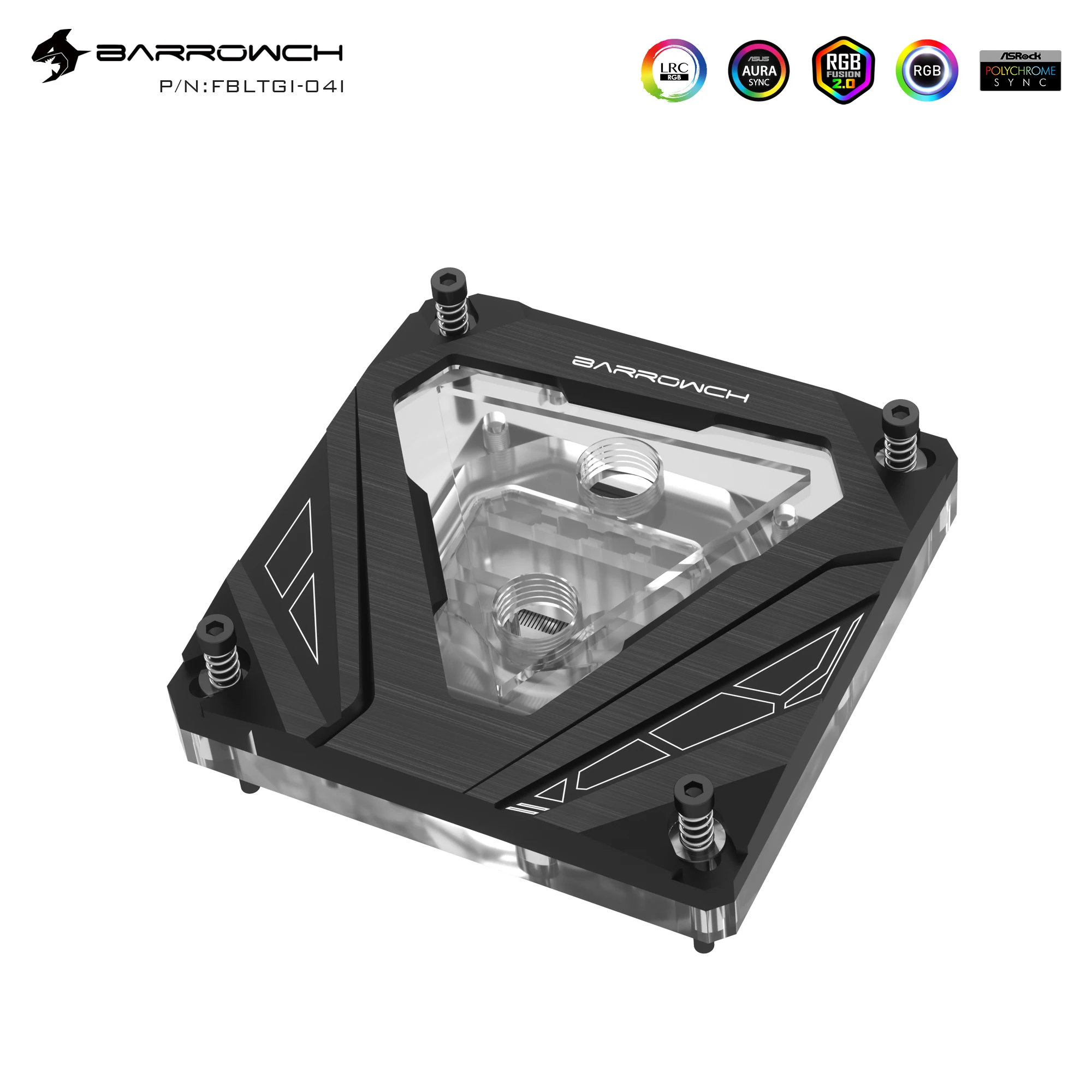 Фото Водяной блок для процессора BARROWCH для платформ Intel LGA 115X/X99/X299/1700/1200, белый, черный, FBLTGI-04I №3
