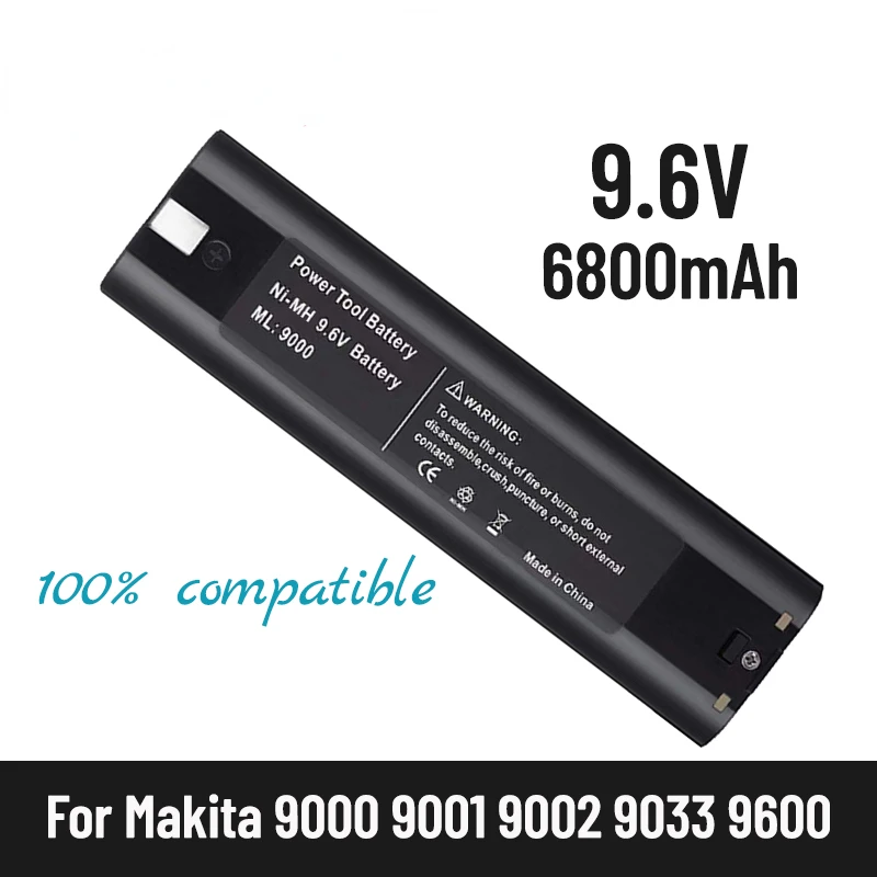 

Сменная NIMH батарея 9,6 в 9000 Ач для Makita 9002 9033, 6095D 6096D 6093D 6012HD DA391D 5090D 4390D 5090D 8402VD ML902aiy