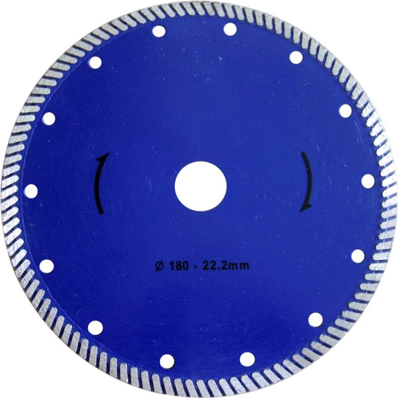 180X10X22.23-15.88mm hot pressed fine turbo diamond saw blade for tiles, ceramic,granite,marble,bricks and concrete